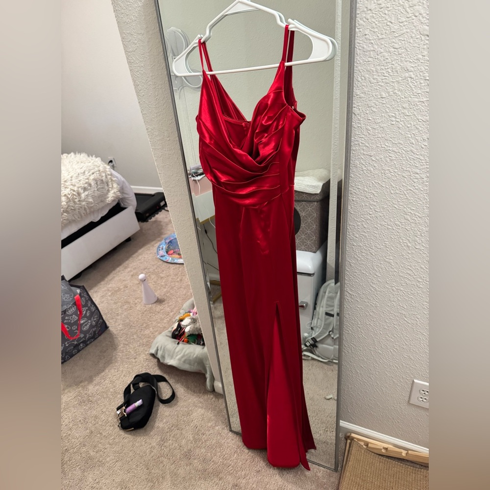 Red long formal dress 
Worn once